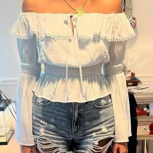 NWT Blue Mystique Boutique off the Shoulder Blouse